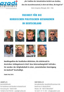 Faltblatt Freiheit für die kurdischen politischen Gefangenen in Deutschland